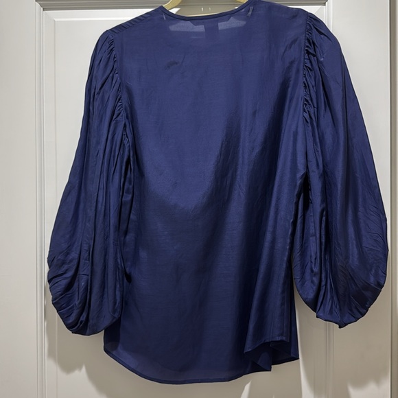 Diane von Furstenberg Royal Blue Cotton/Silk Blouse - Picture 5 of 6